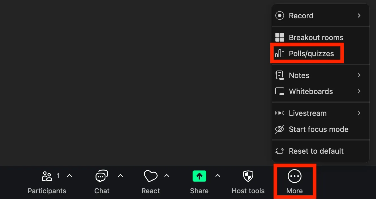 the zoom screen